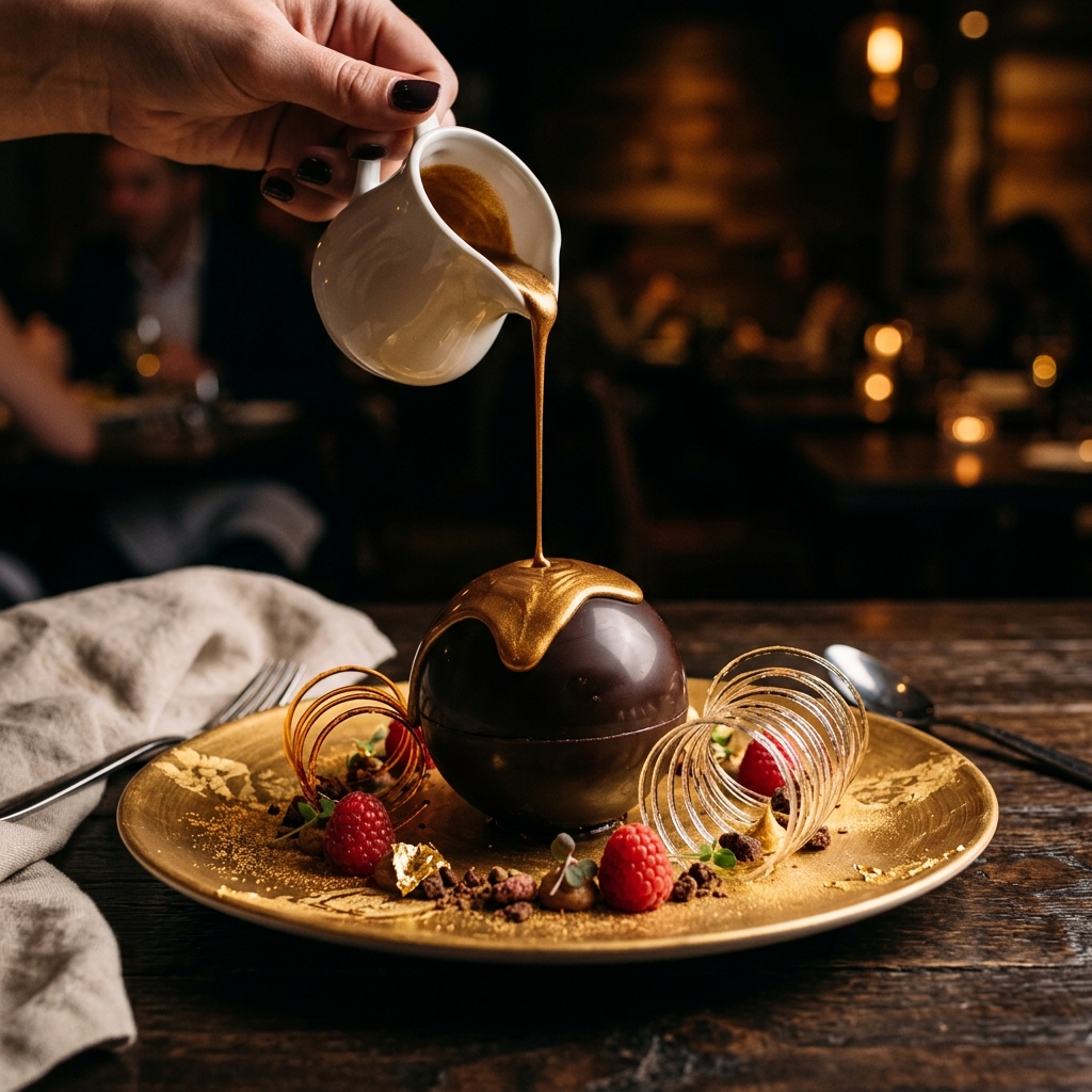 Artistic Chocolate Dessert
